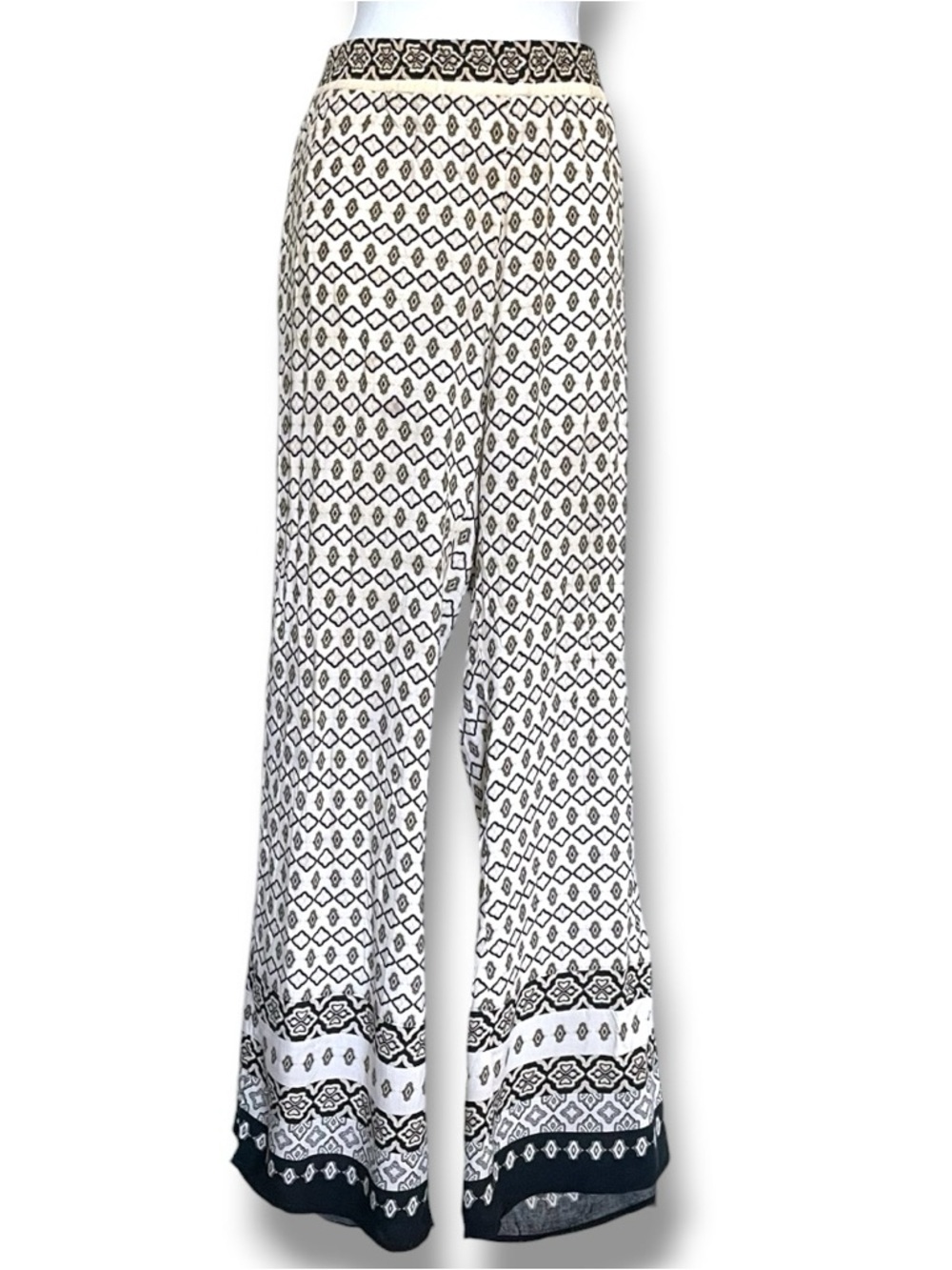 Nectar Clothing Boho Wide Leg Pants Women’s Flowy Palazzo Printed Elastic Waist